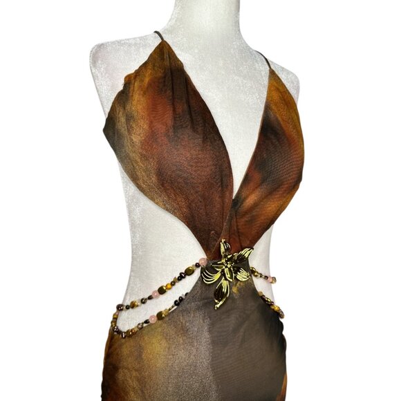 Jaded London Vida Maxi Dress in Grunge Animal UK 12 / US L New Womens Cut out - Picture 8 of 17